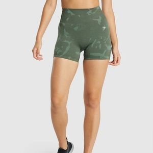 Gymshark Adapt Camo Seamless Short - Savanna Green - Medium